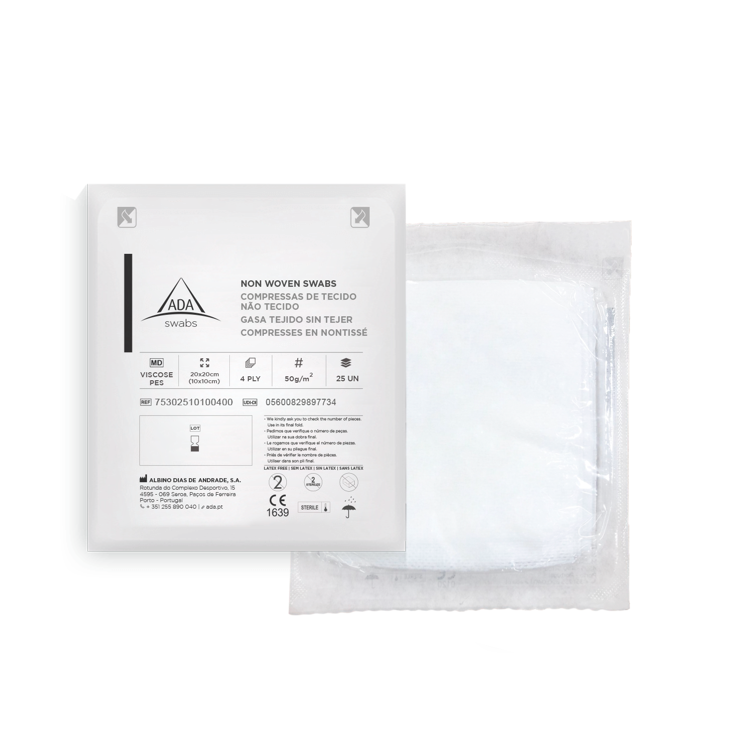 Non-Woven Swabs, Sterile, 4ply, 10x10, 25pk